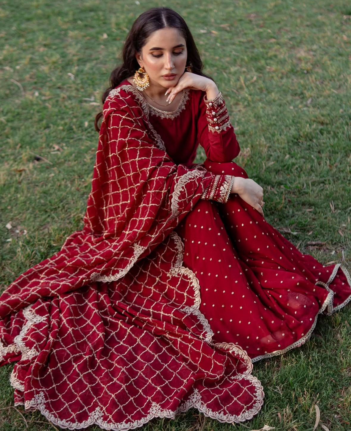 Ruhaniyaat: Deep Red Traditional Elegance Set