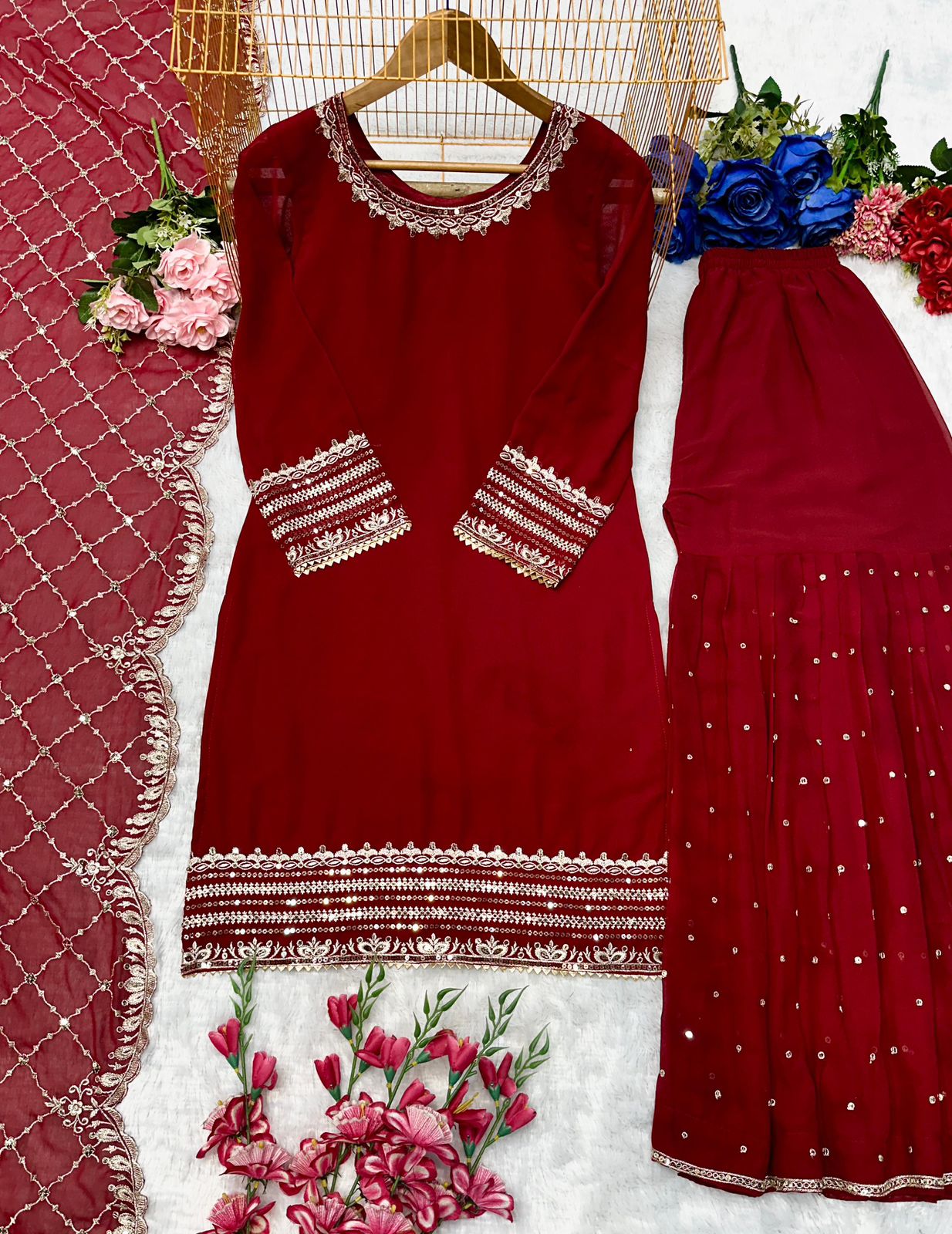 Ruhaniyaat: Deep Red Traditional Elegance Set